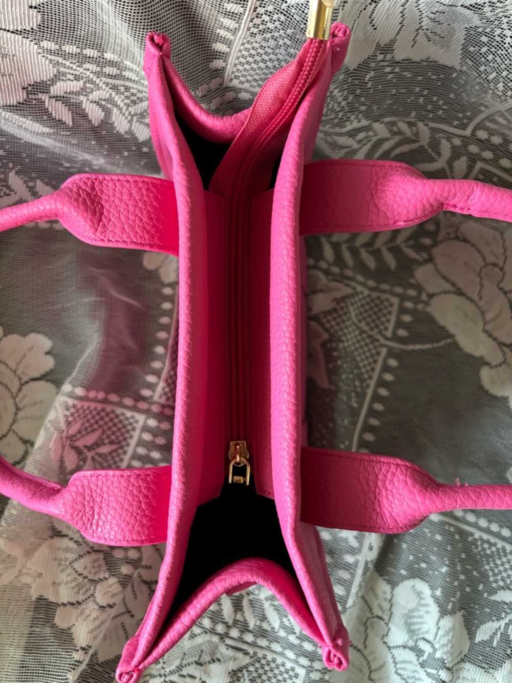 3AM Forever Structured Pink Women's Tote Bag with Embossed detail. - Picture 4 of 9